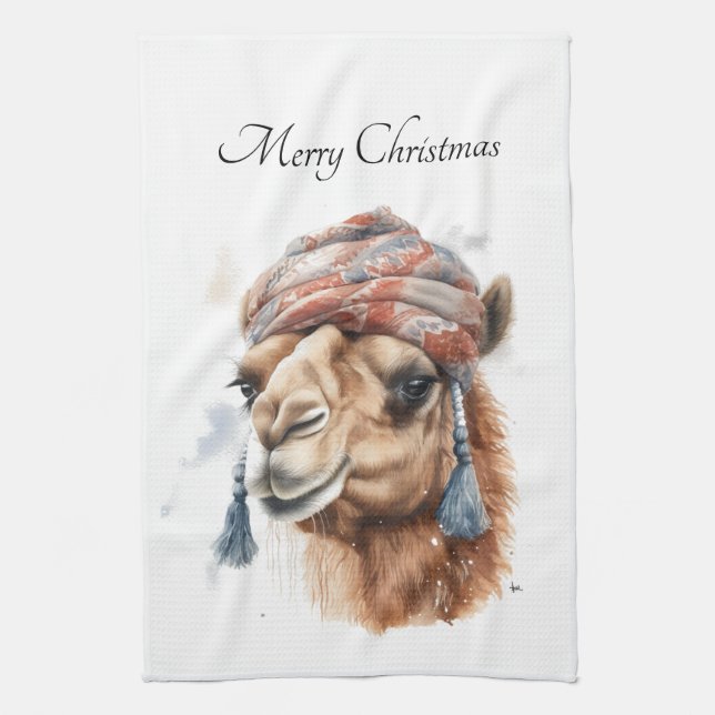 Desert Christmas Joy, custom Tea Towel (Vertical)