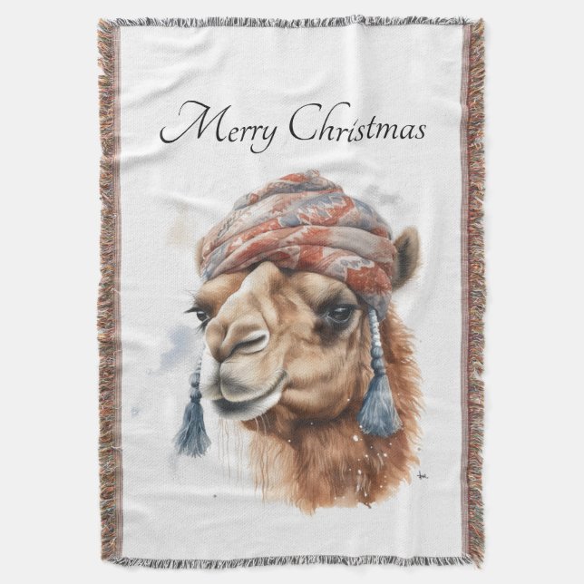 Desert Christmas Joy, custom Throw Blanket (Front Vertical)