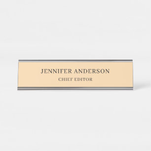 Desert Color Professional Modern Plain Minimalist Desk Name Plate