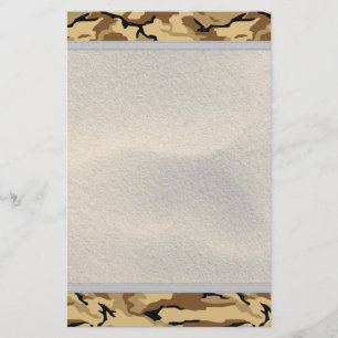 Desert Colour Camo w/ Sand Background - Non ID Tag Stationery
