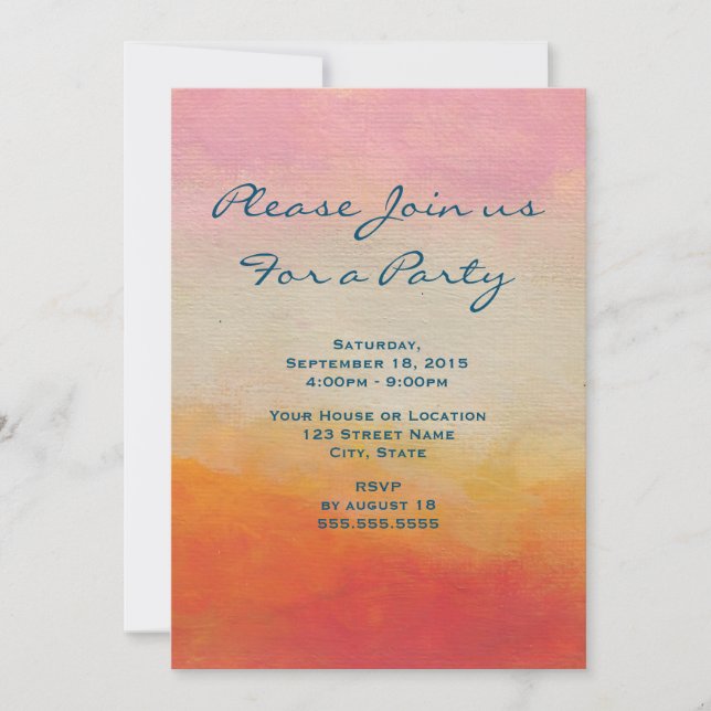 Desert Colours Abstract Landscape Generic Party Invitation (Front)