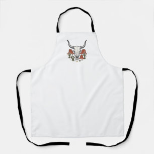 Desert Cow Skull Vintage Southwest Cactus Art Apron