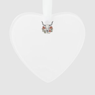Desert Cow Skull Vintage Southwest Cactus Art Ornament