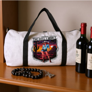 Desert Cowgirl and the Tall Cactus Duffle Bag