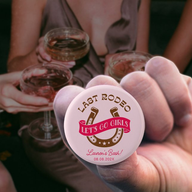 Desert Cowgirl Last Rodeo Bachelorette Party  3 Cm Round Badge (Creator Uploaded)