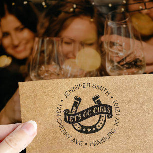 Desert Cowgirl Last Rodeo Bachelorette Party Rubber Stamp