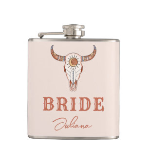 Desert Cowgirl Last Rodeo Bride Hip Flask