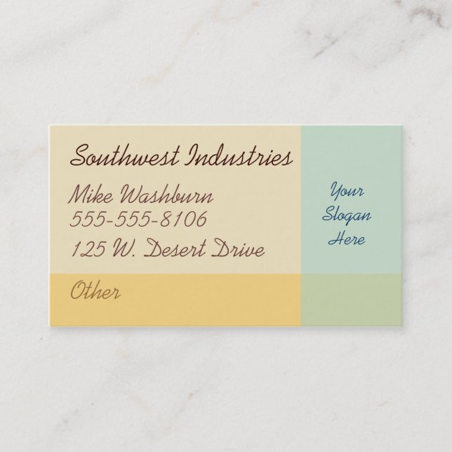 Desert Dawn Business Card (Front)