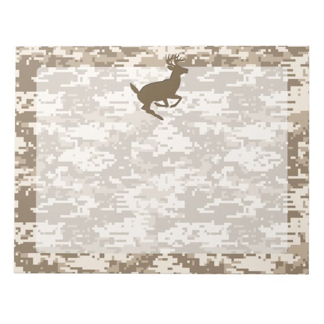 Desert Digital Camouflage Deer Camo Pattern Notepad (Front)