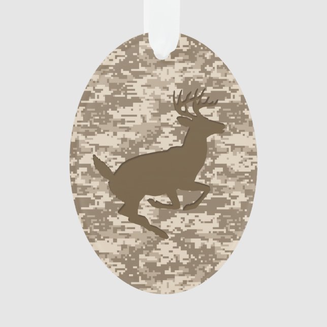 Desert Digital Camouflage Deer Camo Pattern Ornament (Front)