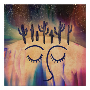 Desert Dreamscape (Surreal Saguaro Cacti Art) Poster