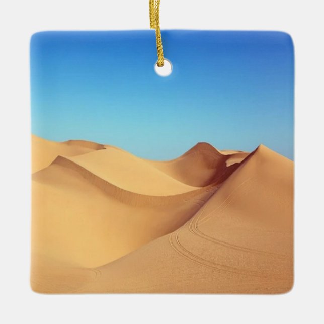 Desert dunes photo ceramic ornament (Front)
