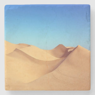Desert dunes photo stone coaster