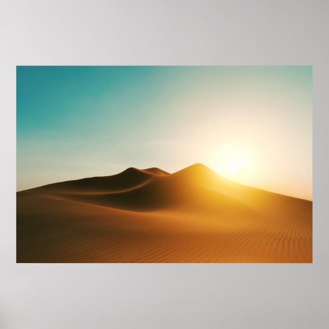 Desert Dunes Sunset Mood Art Poster (Front)