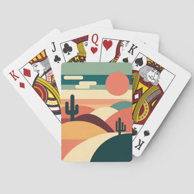 Desert Dusk Abstract Playing Cards (Back)