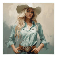 Desert Dusk: Cowgirl Wall Art