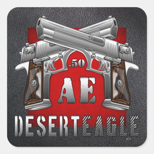 Desert Eagle .50 AE Square Sticker (Front)