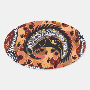 Desert Echidna Dreaming Oval Sticker