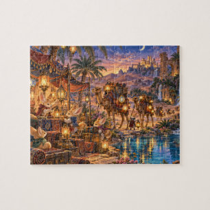 Desert Fennec Lantern Caravan Oasis Jigsaw Puzzle