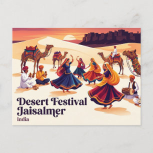Desert Festival Jaisalmer India Postcard