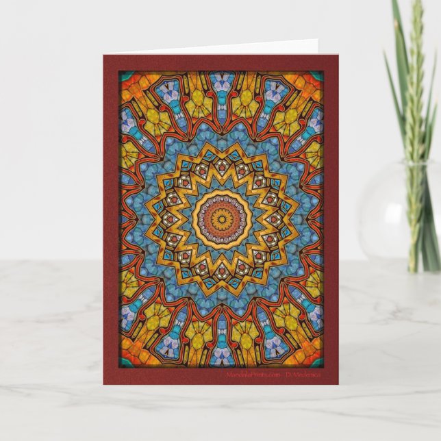 Desert Flower Mandala Holiday Card (Front)