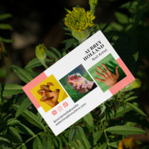 Desert Flower Pink Photos Social Media Nail Artist Business Card