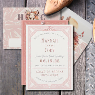 Desert Flowers Western Wedding Invitation