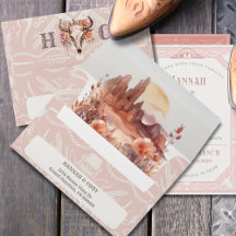 Desert Flowers Western Wedding Invitation Envelope