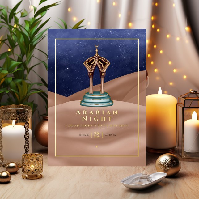 Desert Foil Arabian Birthday Foil Invitation (Creator Uploaded)