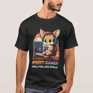 Desert Gamer Fennec Fox - Gaming Streamer T-Shirt