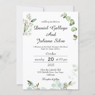 Desert Greenery Wedding Invitation