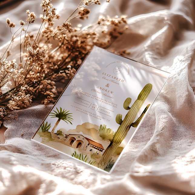 Desert Hacienda Wedding Style Acrylic Invitations (Creator Uploaded)