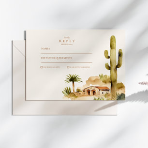 Desert Hacienda Wedding Style RSVP Card