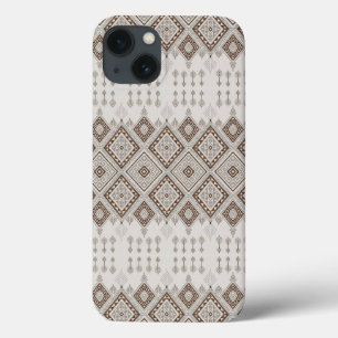 Desert Harmony Brown Moroccan Geometric Tribal iPhone 13 Case