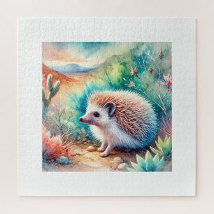 Desert Hedgehog in Watercolor 060924AREF130 - Wate Jigsaw Puzzle