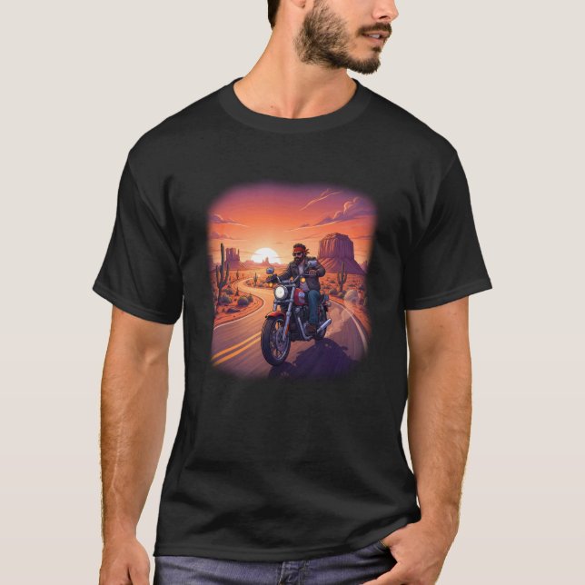 Desert Highway Biker T-Shirt (Front)