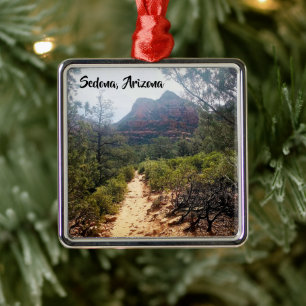 Desert Hiking Trail Sedona Arizona Metal Tree Decoration