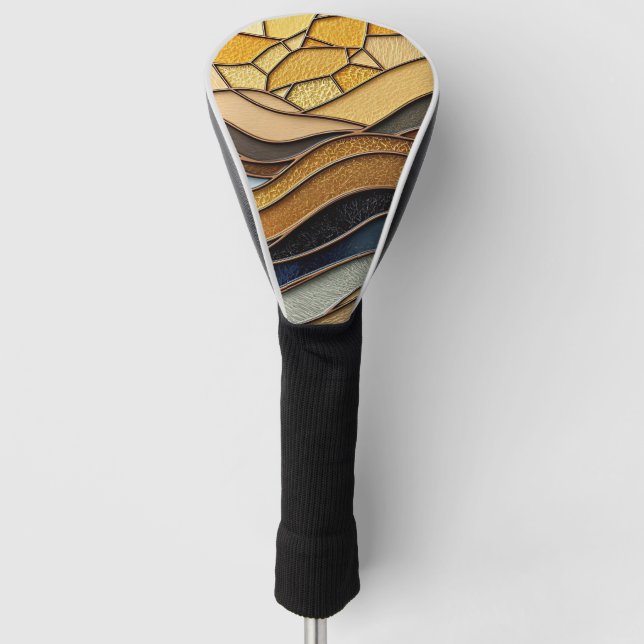 Desert Hills Sand Gold Mosaic Fine Art Golf Head Cover (Front)