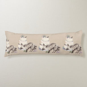 Desert Hyena Birthday – Minimal Botanical Illustra Body Cushion