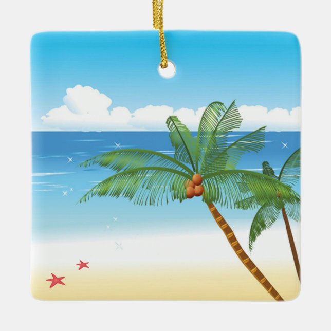 Desert Isle Ceramic Tree Decoration (Front)