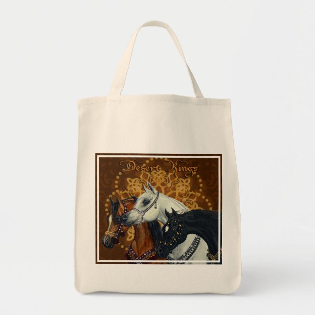 Desert Kings Arabian horses tote bag (Front)
