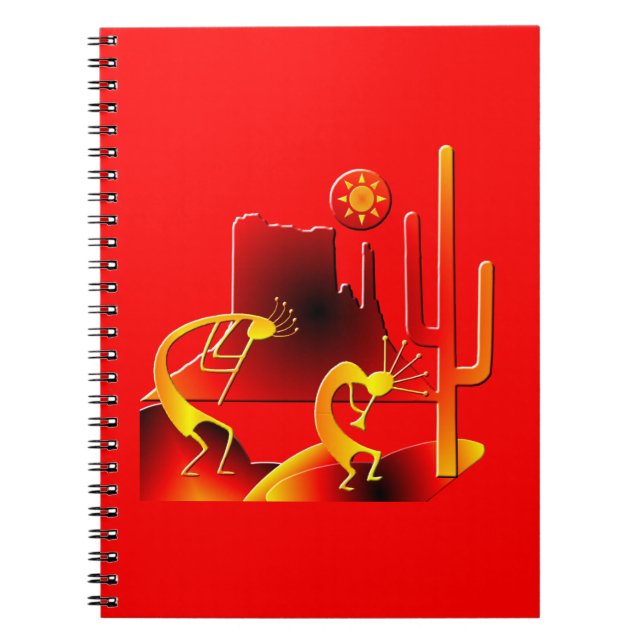 Desert Kokopelli Spiral Notebook (Front)