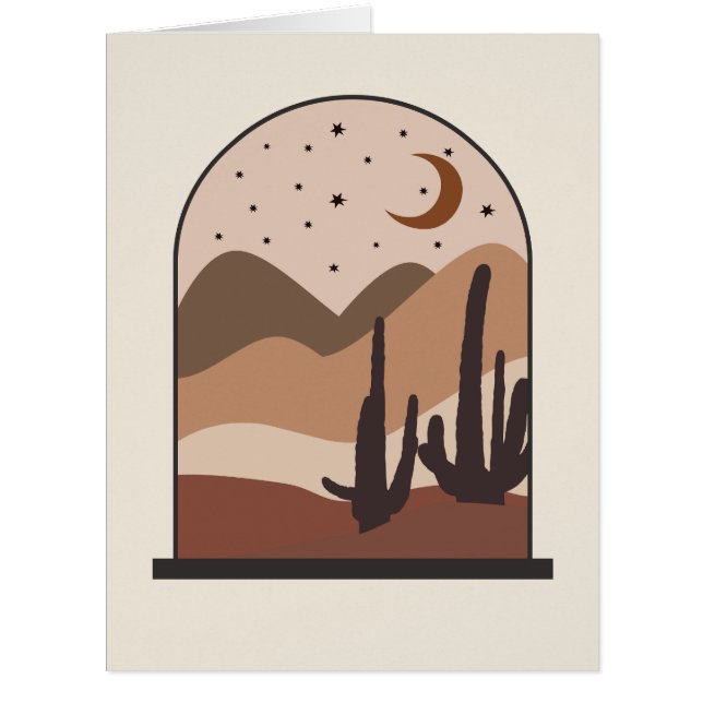 Desert Landscape, Arizona, Boho Abstract Art (Front)