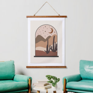 Desert Landscape, Arizona, Boho Abstract Art Hanging Tapestry