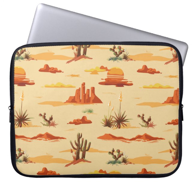 Desert Landscape Arizona Pattern Laptop Sleeve (Front)