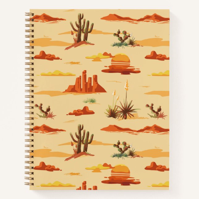 Desert Landscape Arizona Pattern Notebook (Front)