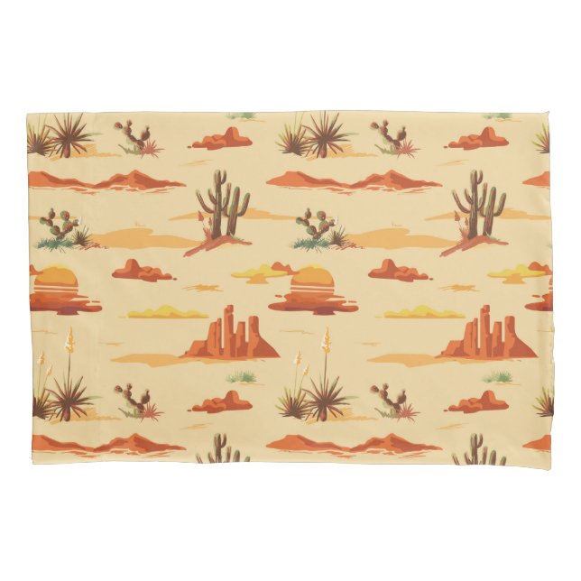 Desert Landscape Arizona Pattern Pillowcase (Front-Left)