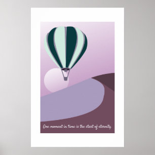 Desert Landscape Green and Purple Art Poster
