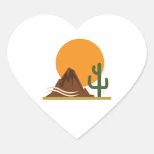 DESERT LANDSCAPE HEART STICKER
