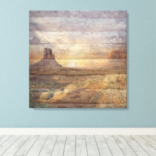 Desert Landscape Monument Valley And Cloudy Sky Canvas Print